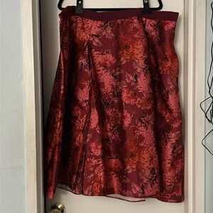 Issac Mizrahi Live Special Edition Womens Floral Printed Ball Skirt 22W NWT Red